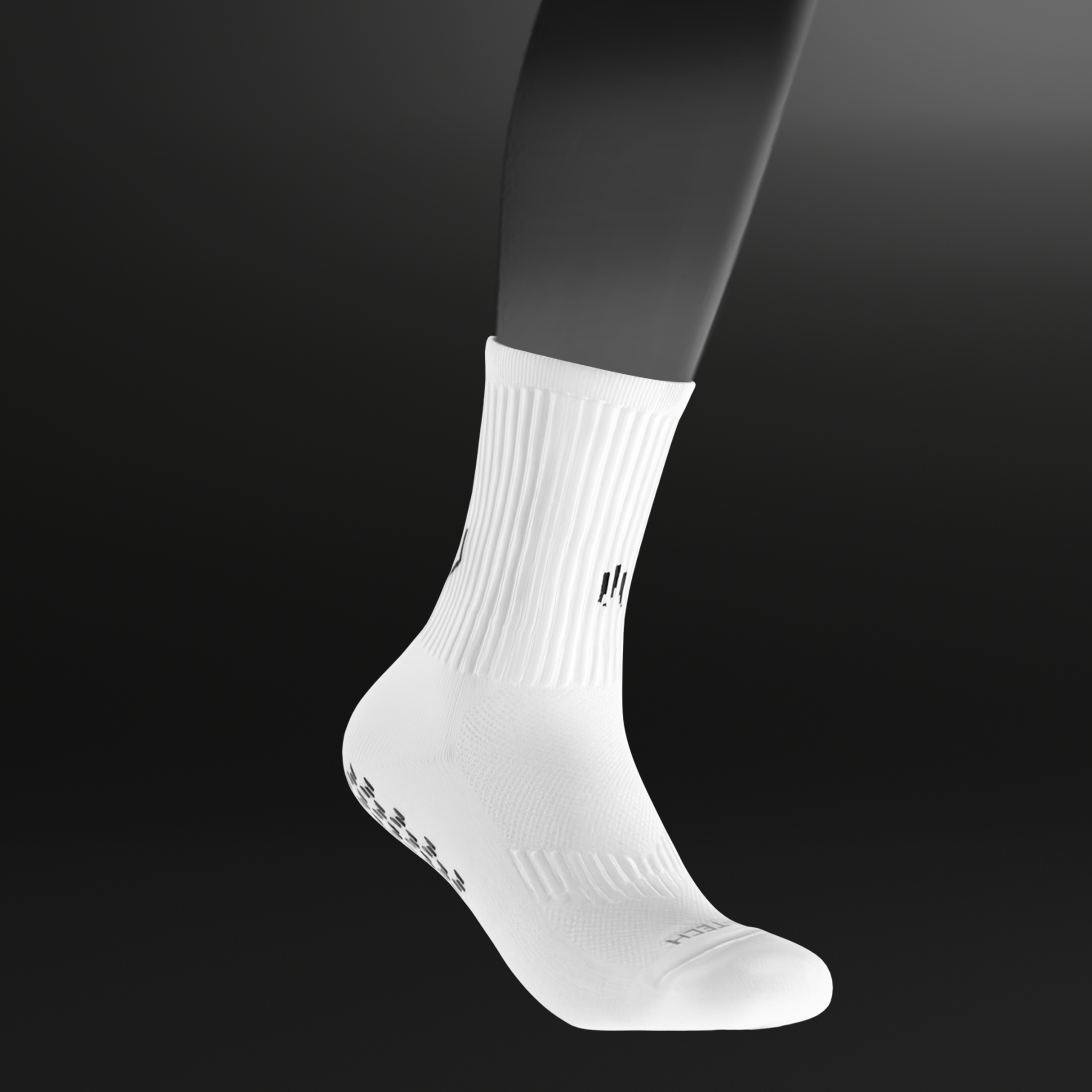 Chaussettes antidérapantes Tech Socks Blanche de la marque GLI TECH vue de profil