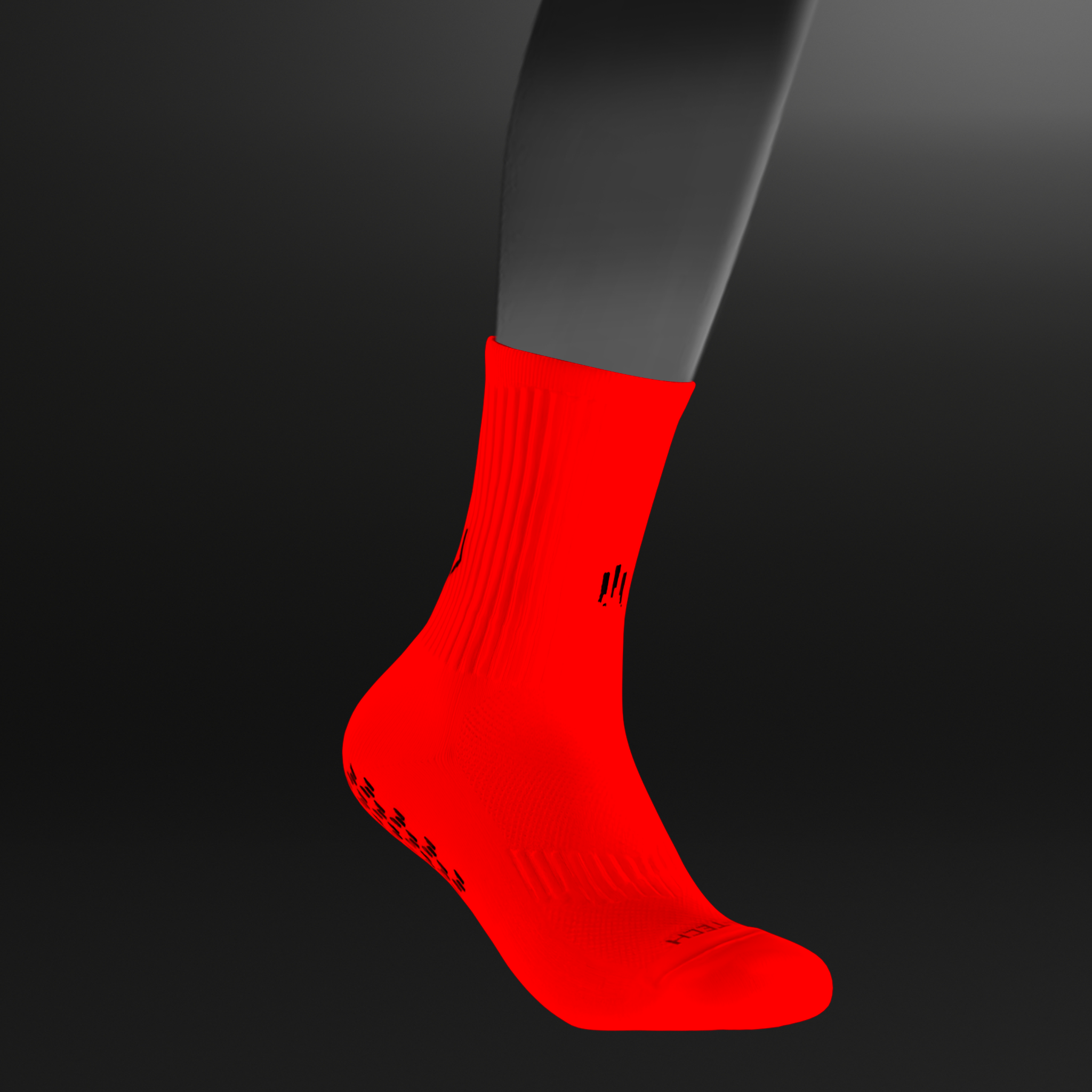 Photos des chaussettes antidérapantes Tech Socks Rouge de la marque GLI TECH vue de profil